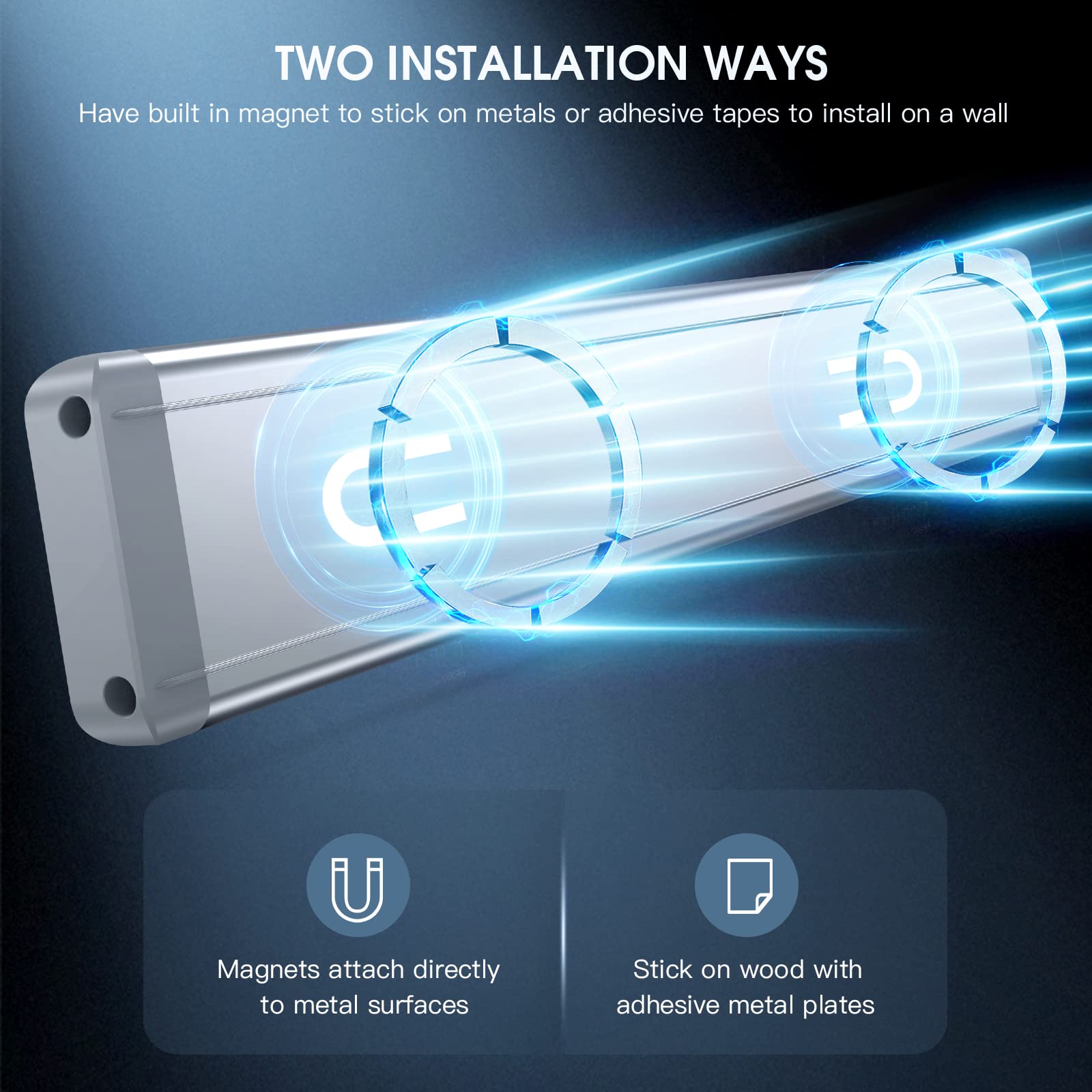 (2 par)  Luces debajo del gabinete Luz LED con sensor recargable